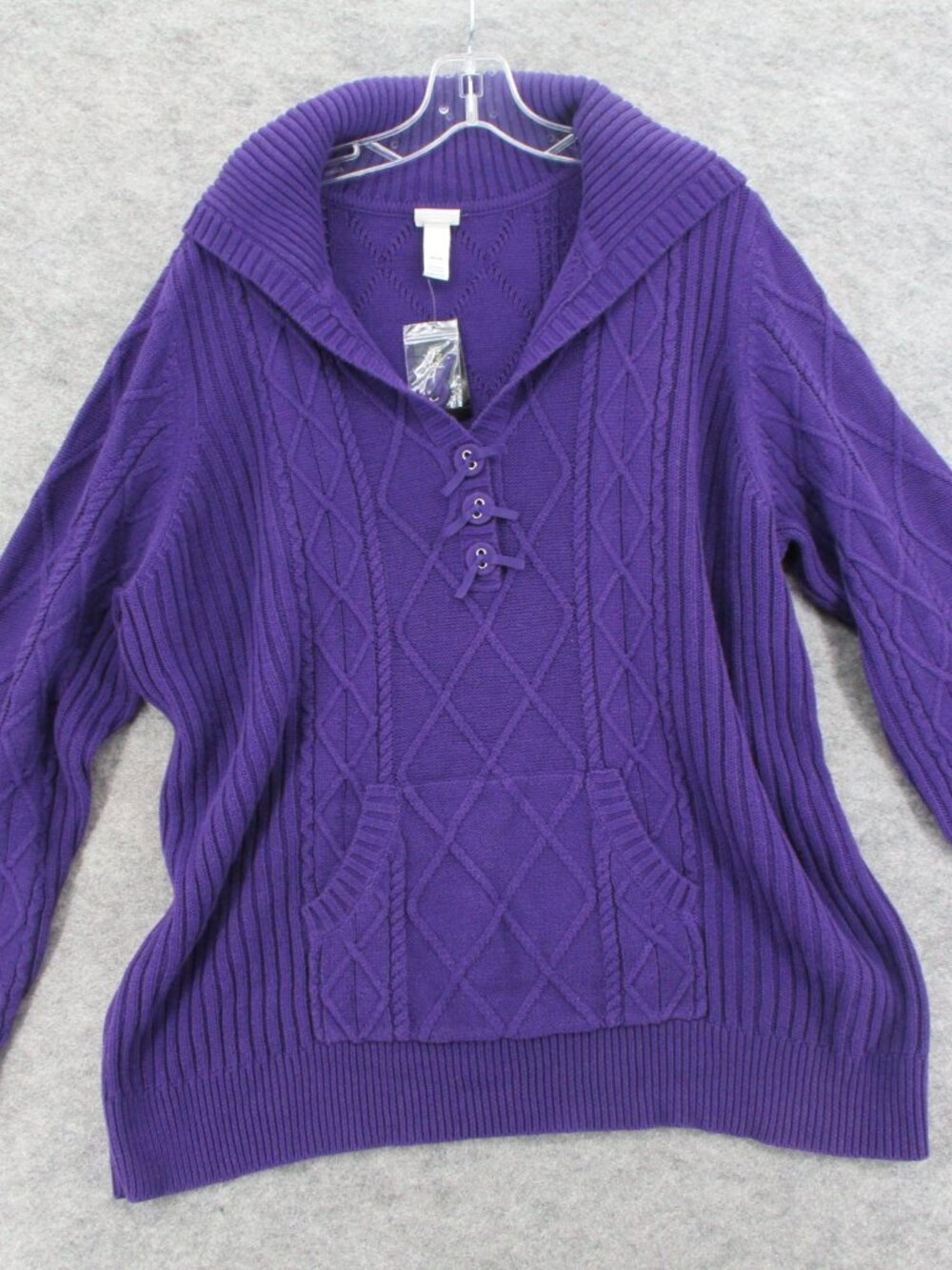 venezia sweater women's 26/28 Purple chucky knit NWT